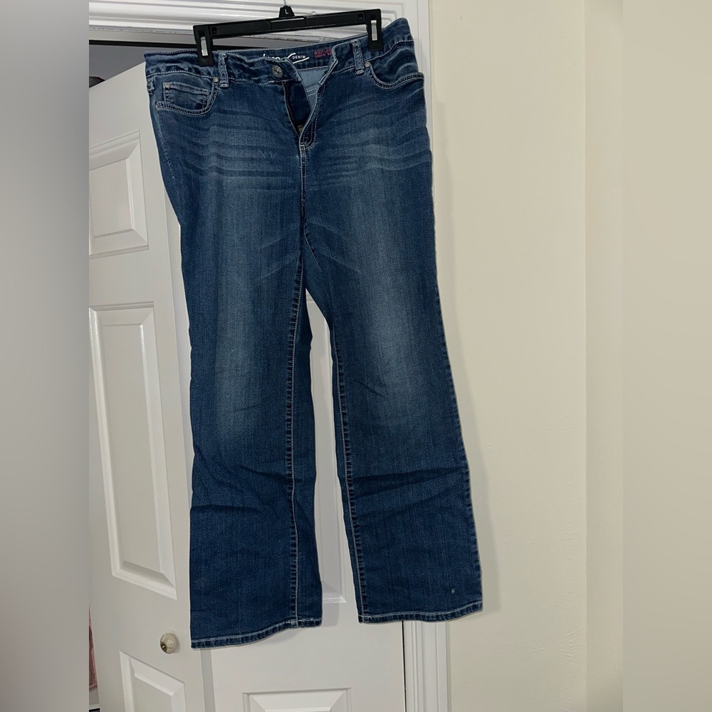 INC International Concepts Dark Blue Flare Jeans